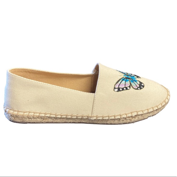 Talbots Canvas Embroidered Butterfly Flats - Picture 6 of 9